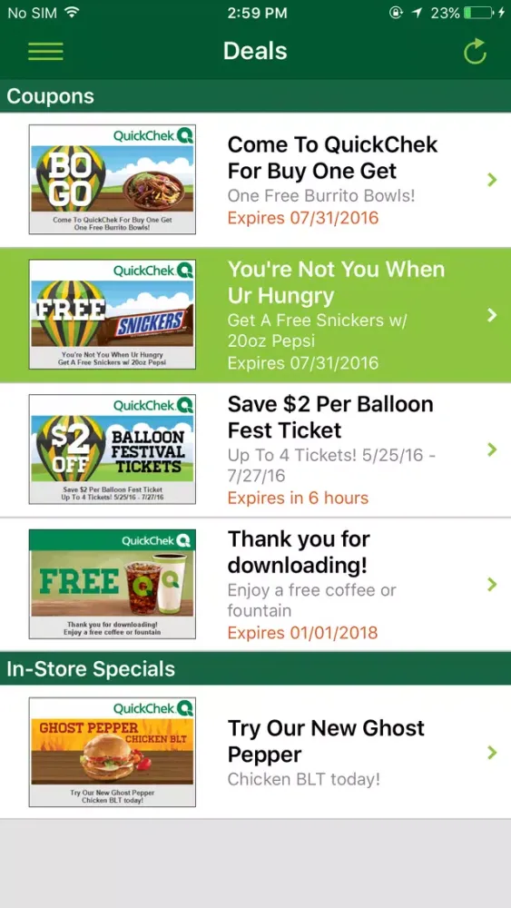 QuickChek Deals Screenshots