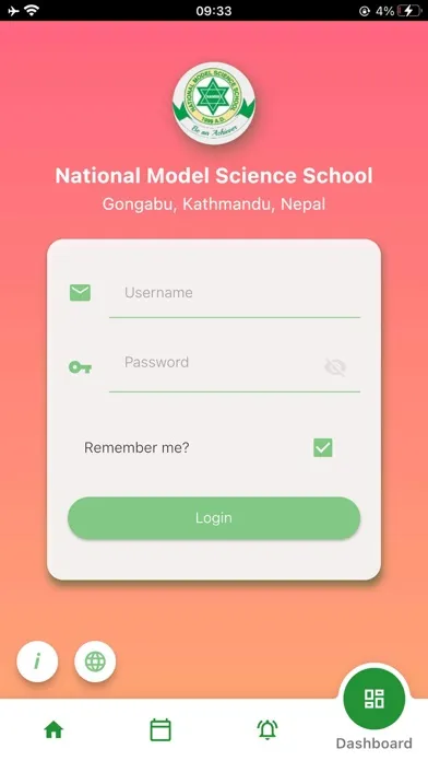 Capturas de tela do National Model Science School