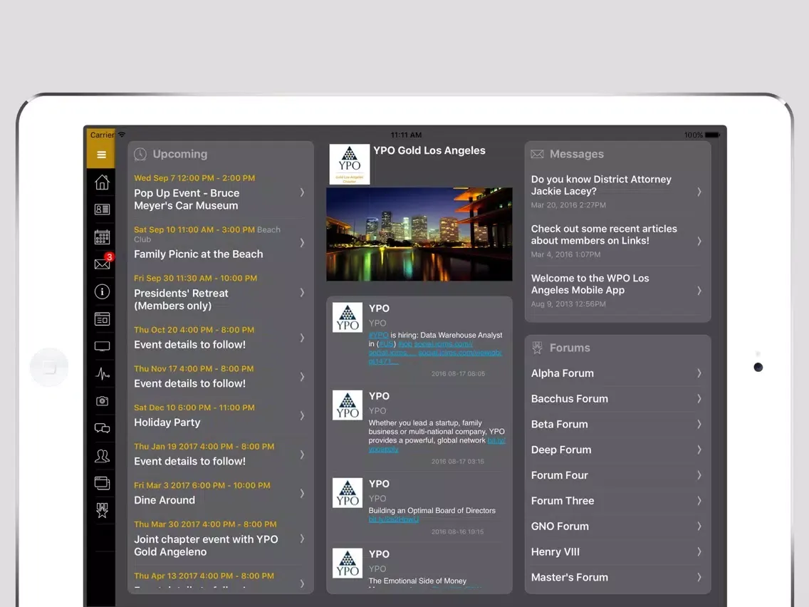 Capturas de pantalla de YPO Gold Los Angeles iPad 