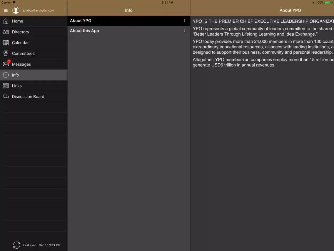 YPO Gold Philadelphia Chapter iPad 应用截图