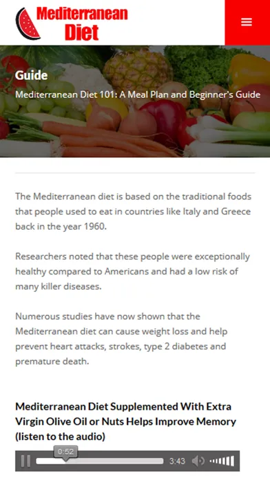 Скриншоты Mediterranean Diet Plan: Low carb diet