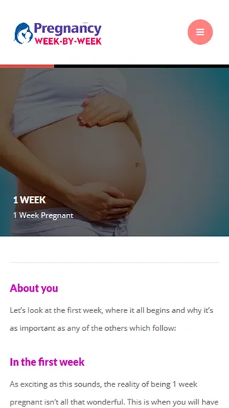 Capturas de tela do Pregnancy Week by Week Symptoms