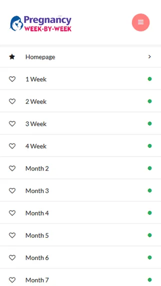 Capturas de tela do Pregnancy Week by Week Symptoms
