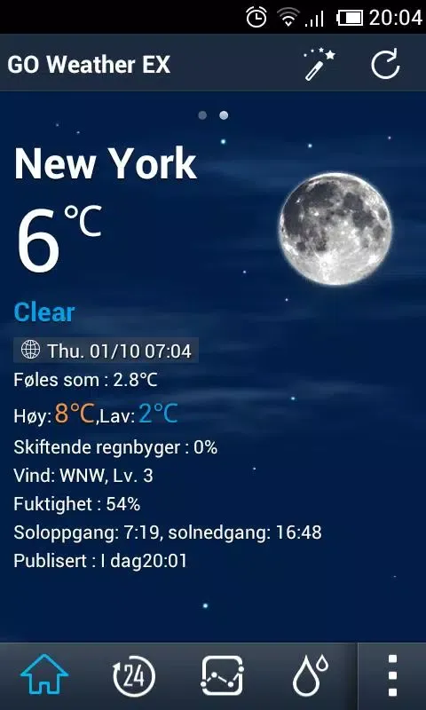Norwegian Language GOWeatherEX应用截图