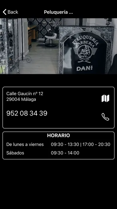 Capturas de tela do Dani Peluquería