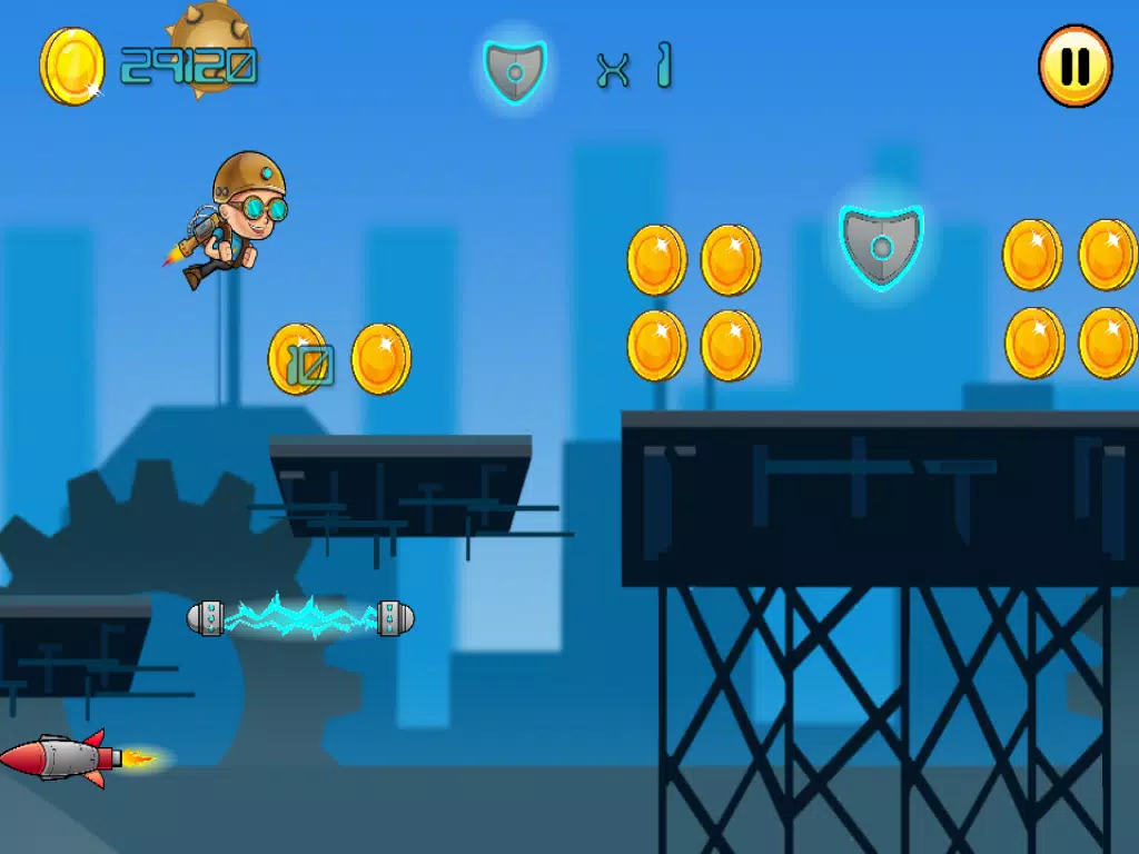 Tangkapan layar Jet-pack Hero Kid Space Station War iPad 