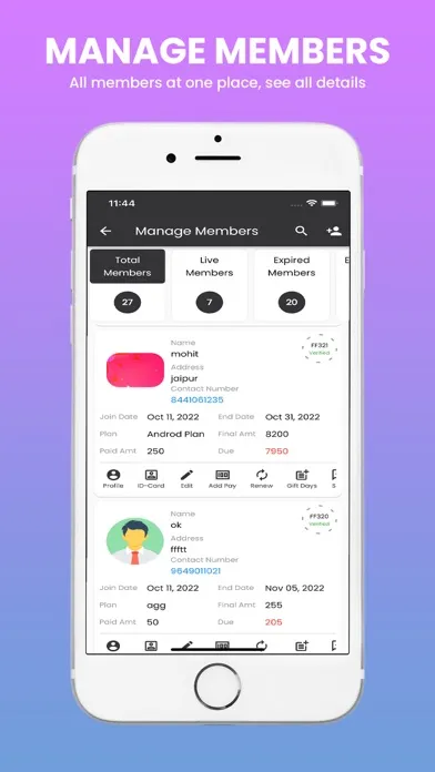 Ảnh chụp màn hình của GGMS - Gym Management App