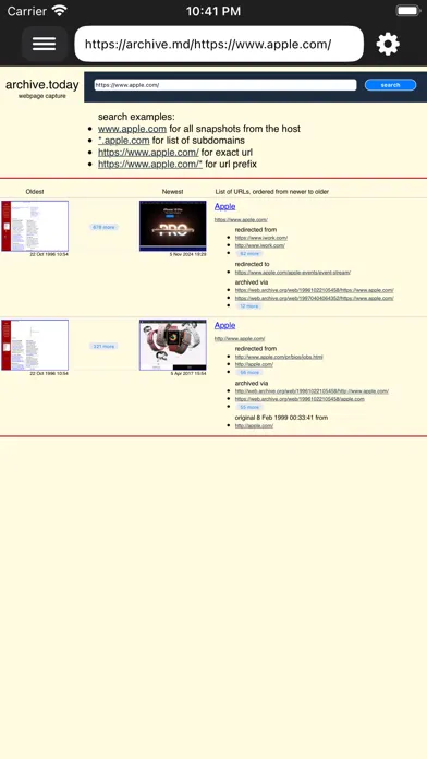 Zrzuty ekranu Cached View