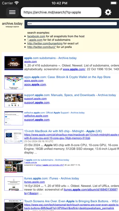 Zrzuty ekranu Cached View