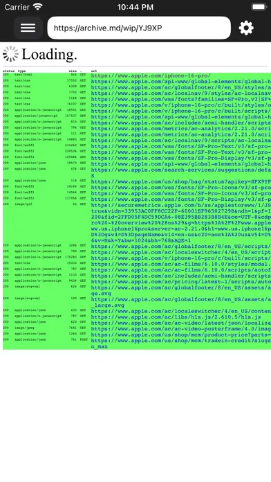 Zrzuty ekranu Cached View