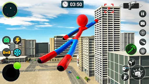 Tangkapan skrin Flying Stickman Rope Hero Game