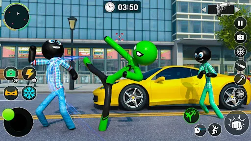 Tangkapan skrin Flying Stickman Rope Hero Game