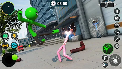 Tangkapan skrin Flying Stickman Rope Hero Game