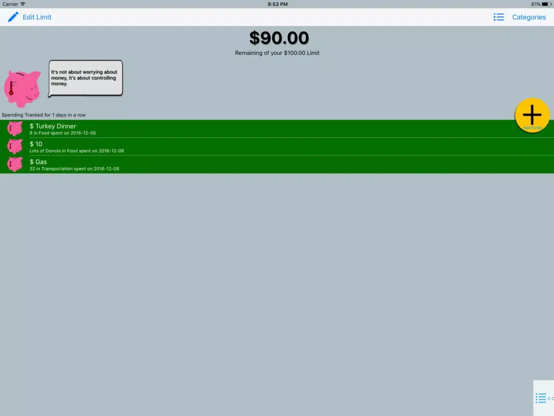 Dollar Limit - Set One Limit, Spend Within It iPad  Screenshots
