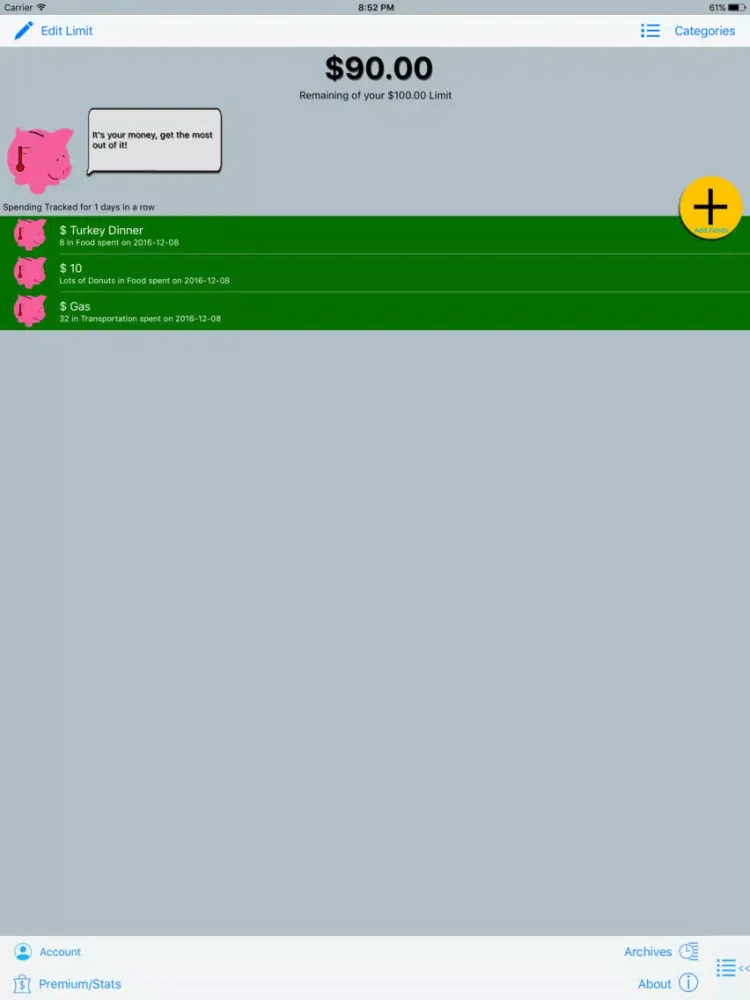 Dollar Limit - Set One Limit, Spend Within It iPad  Screenshots