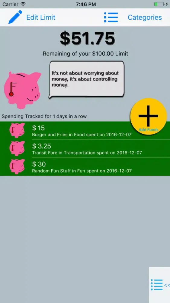 Dollar Limit - Set One Limit, Spend Within It Screenshots
