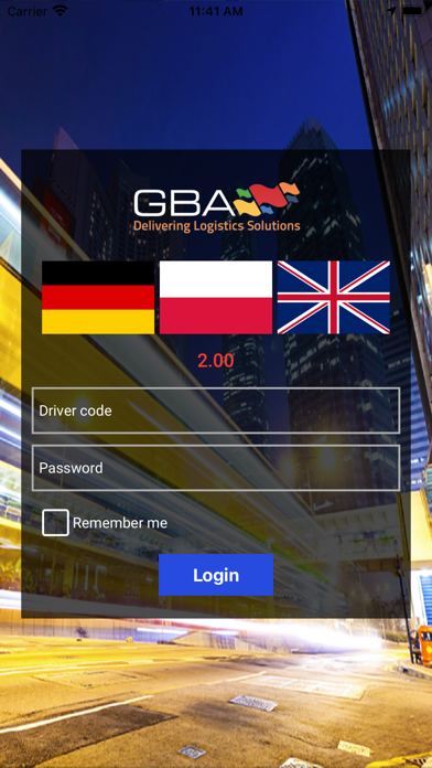 Tangkapan layar GBA DriverApp