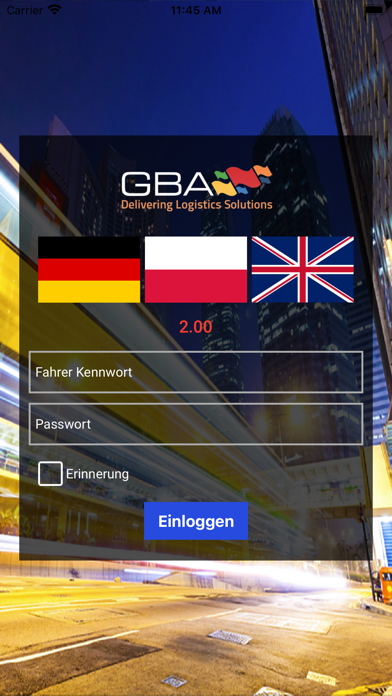 Tangkapan layar GBA DriverApp