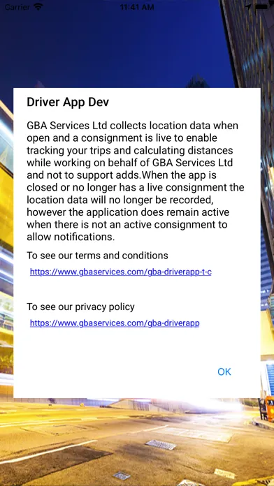 Tangkapan skrin GBA DriverApp