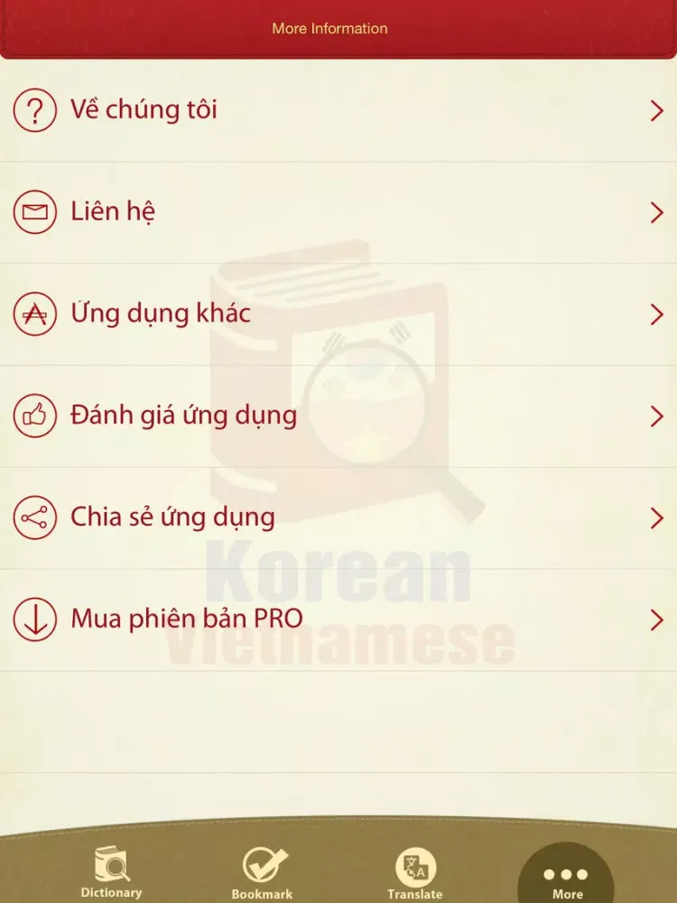 Capturas de tela do Từ Điển Hàn Việt - Korean Vietnamese Dictionary iPad 