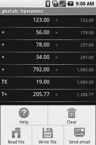 Zrzuty ekranu gbaCalc Decimal Calculator