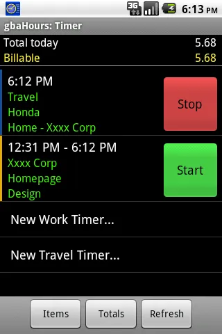 gbaHours Time Tracking应用截图