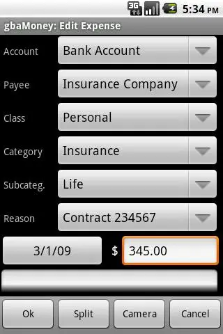 gbaMoney Money Tracking Screenshots