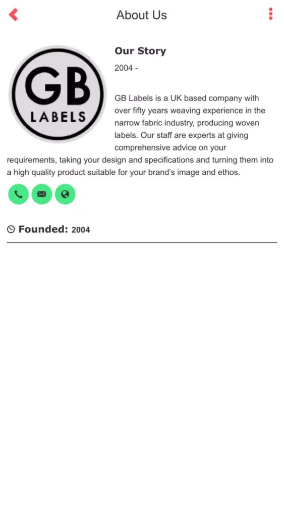 Ảnh chụp màn hình của GB Labels App