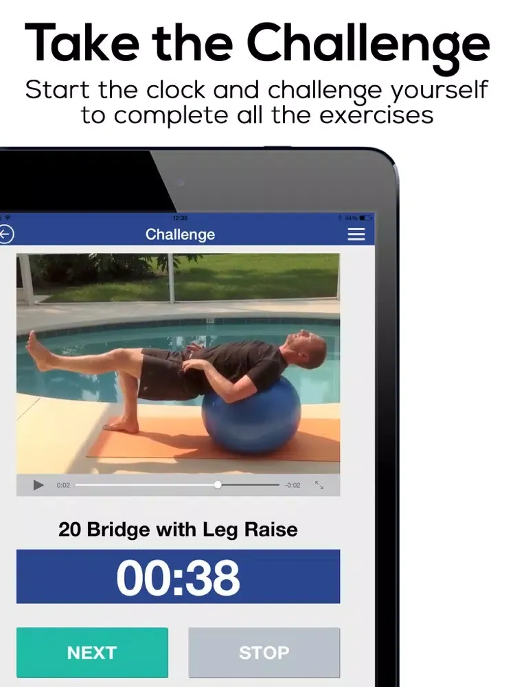 200 Stability Ball Challenge: The GB Workout Challenge Series iPad  Screenshots