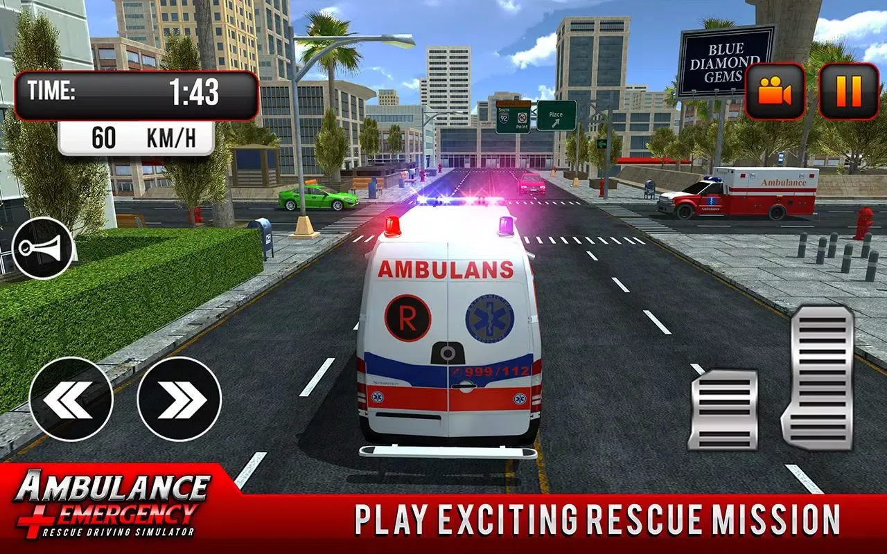 911 Ambulance City Rescue Game应用截图