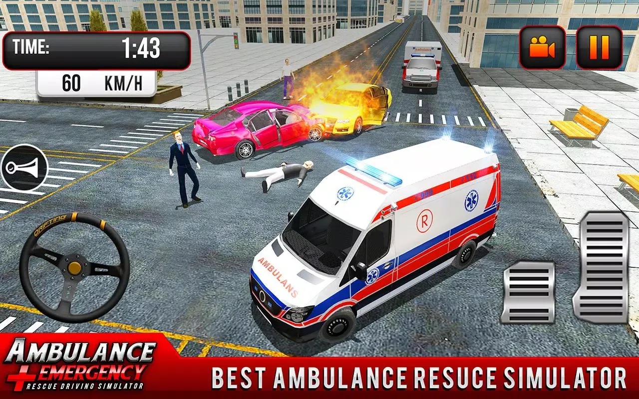 911 Ambulance City Rescue Game应用截图