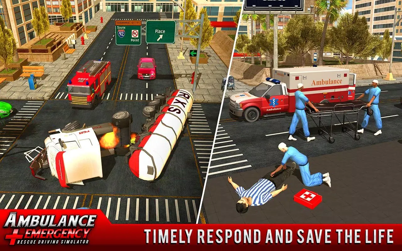 911 Ambulance City Rescue Game应用截图