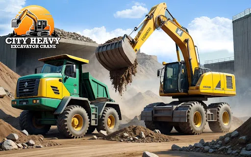 City Heavy Excavator Crane 3D Screenshots
