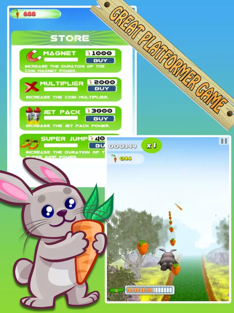 ภาพหน้าจอของ Bunny Jungle Run Adventure iPad 