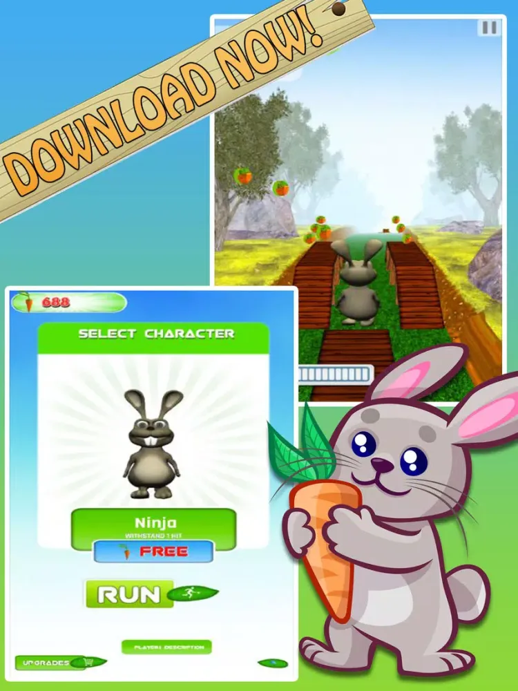 ภาพหน้าจอของ Bunny Jungle Run Adventure iPad 