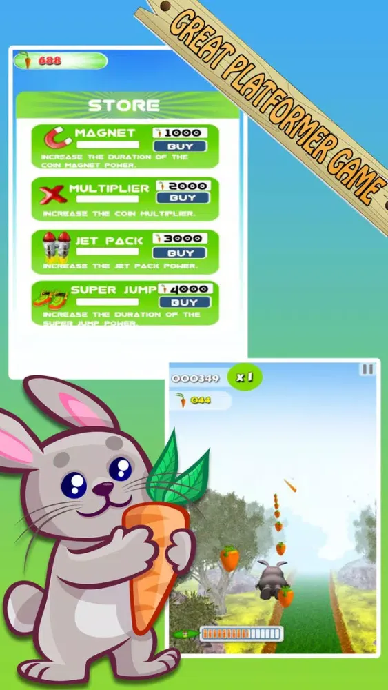 ภาพหน้าจอของ Bunny Jungle Run Adventure