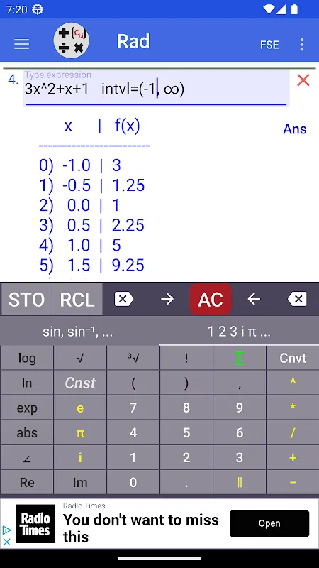 Screenshot di Complex Number Calculator