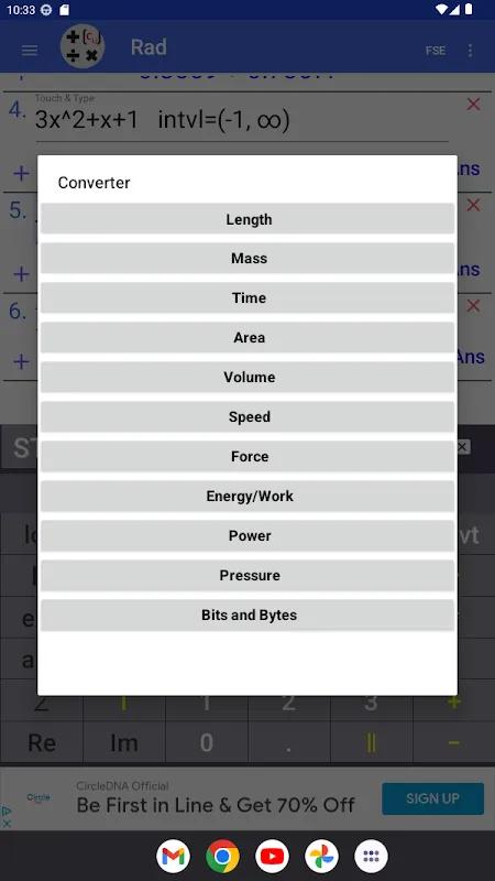 Screenshot di Complex Number Calculator