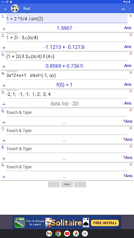 Screenshot di Complex Number Calculator