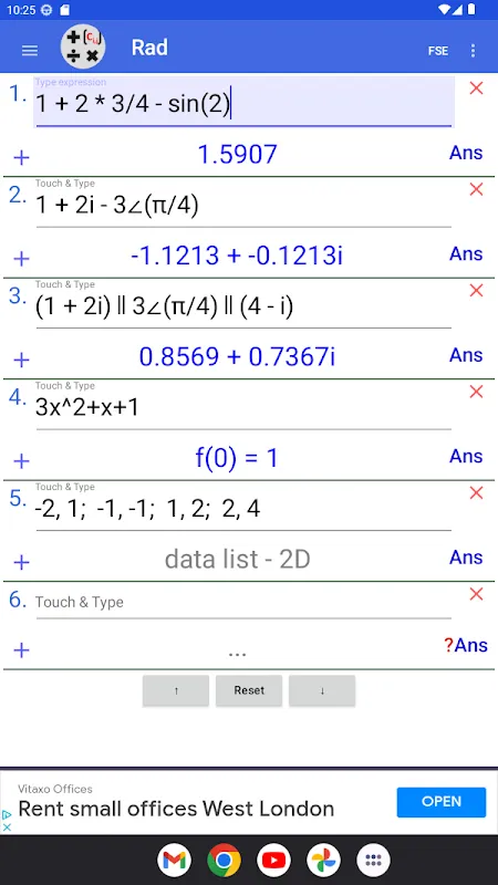 Screenshot di Complex Number Calculator