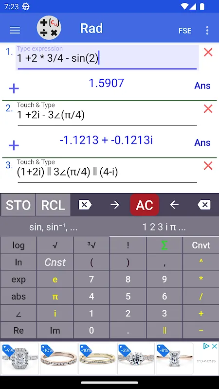 Screenshot di Complex Number Calculator