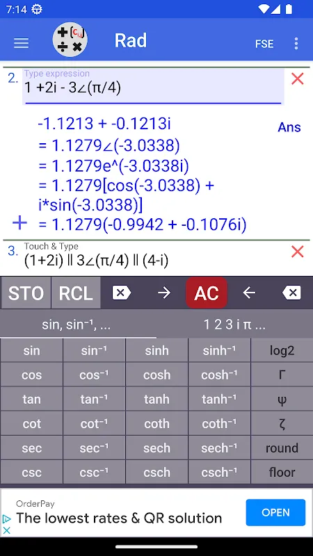 Screenshot di Complex Number Calculator