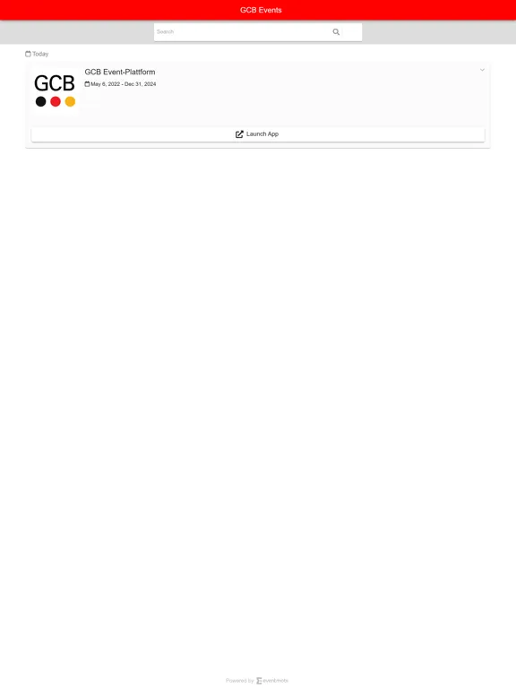Zrzuty ekranu GCB Events iPad 