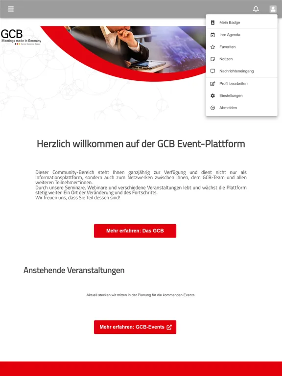 Zrzuty ekranu GCB Events iPad 