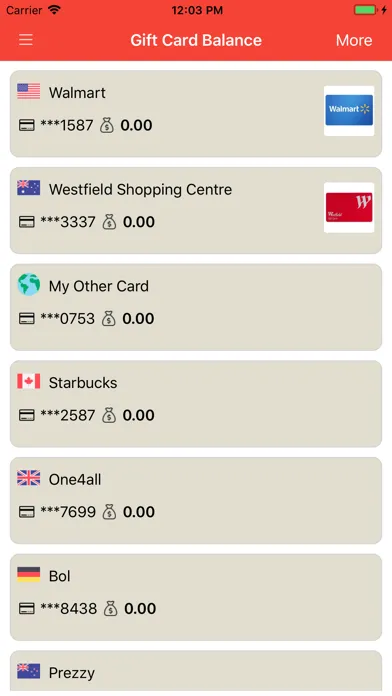 Gift Card Balance (GCB) سکرین شاٹس