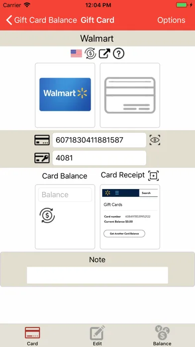 Gift Card Balance (GCB) سکرین شاٹس