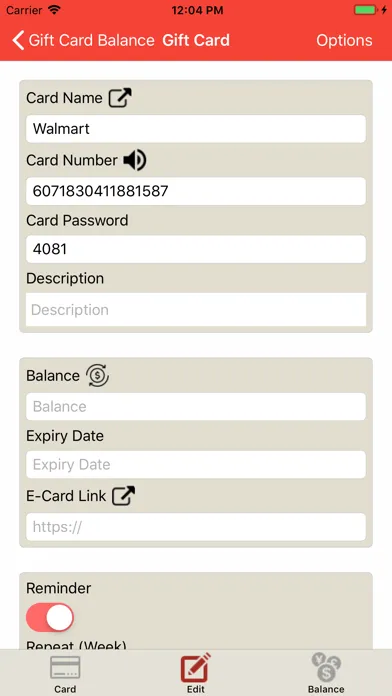 Gift Card Balance (GCB) سکرین شاٹس