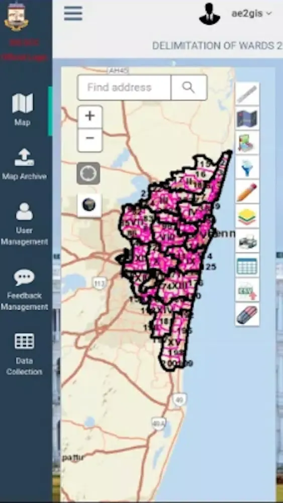 Screenshot di GIS GCC