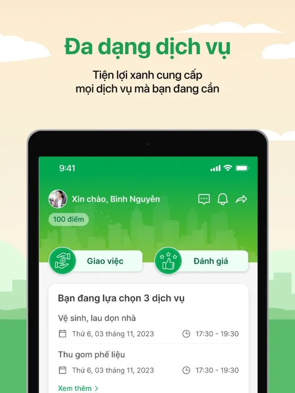 Capturas de pantalla de Tiện Lợi Xanh: Giao việc iPad 