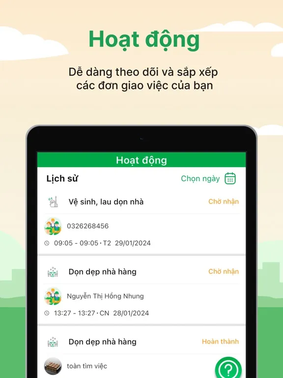 Capturas de pantalla de Tiện Lợi Xanh: Giao việc iPad 